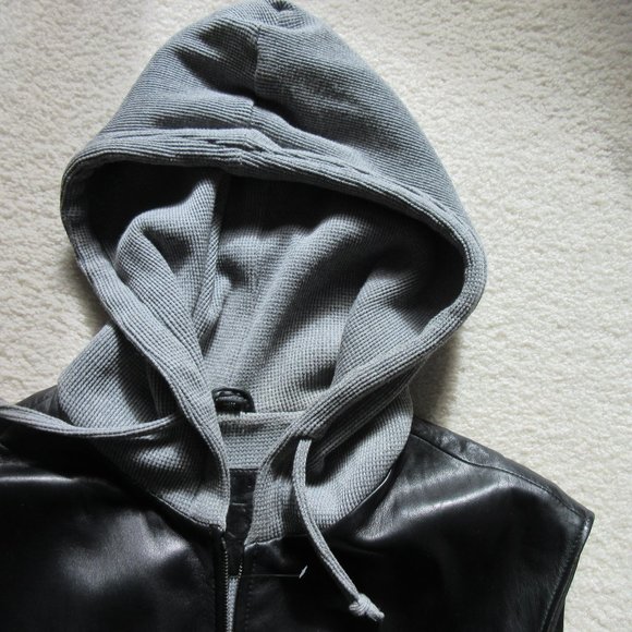 💕SALE - NEW Baby Soft Leather Vest with Gray Waffle Lining and Hood - Picture 1 of 10
